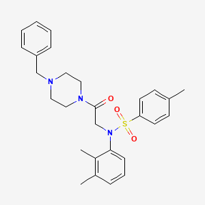 molecular formula C28H33N3O3S B4024564 N-[2-(4-benzyl-1-piperazinyl)-2-oxoethyl]-N-(2,3-dimethylphenyl)-4-methylbenzenesulfonamide 