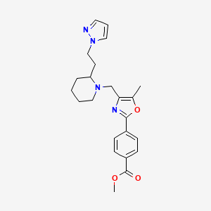 molecular formula C23H28N4O3 B4024588 methyl 4-[5-methyl-4-({2-[2-(1H-pyrazol-1-yl)ethyl]-1-piperidinyl}methyl)-1,3-oxazol-2-yl]benzoate 