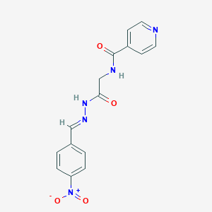 molecular formula C15H13N5O4 B402459 N-({N'-[(E)-(4-NITROPHENYL)METHYLIDENE]HYDRAZINECARBONYL}METHYL)PYRIDINE-4-CARBOXAMIDE 