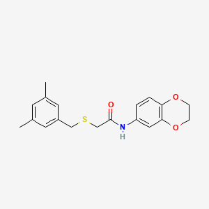 molecular formula C19H21NO3S B4024591 N-(2,3-dihydro-1,4-benzodioxin-6-yl)-2-[(3,5-dimethylbenzyl)thio]acetamide 