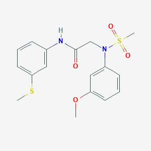 molecular formula C17H20N2O4S2 B4024607 N~2~-(3-methoxyphenyl)-N-[3-(methylsulfanyl)phenyl]-N~2~-(methylsulfonyl)glycinamide 