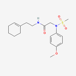 molecular formula C18H26N2O4S B4024640 N~1~-[2-(1-cyclohexen-1-yl)ethyl]-N~2~-(4-methoxyphenyl)-N~2~-(methylsulfonyl)glycinamide 