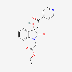 molecular formula C19H18N2O5 B4024644 ethyl {3-hydroxy-2-oxo-3-[2-oxo-2-(pyridin-4-yl)ethyl]-2,3-dihydro-1H-indol-1-yl}acetate 