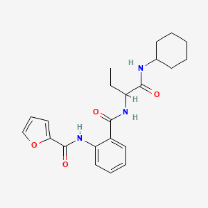 molecular formula C22H27N3O4 B4024666 N-[2-[[1-(cyclohexylamino)-1-oxobutan-2-yl]carbamoyl]phenyl]furan-2-carboxamide 