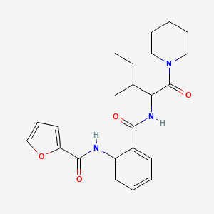 molecular formula C23H29N3O4 B4024669 N-[2-[(3-methyl-1-oxo-1-piperidin-1-ylpentan-2-yl)carbamoyl]phenyl]furan-2-carboxamide 