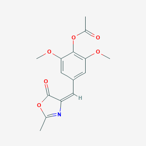 molecular formula C15H15NO6 B402471 2,6-dimethoxy-4-[(2-methyl-5-oxo-1,3-oxazol-4(5H)-ylidene)methyl]phenyl acetate 