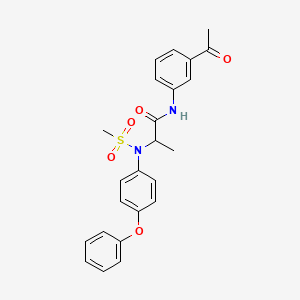 molecular formula C24H24N2O5S B4024738 N-(3-acetylphenyl)-N~2~-(methylsulfonyl)-N~2~-(4-phenoxyphenyl)alaninamide 