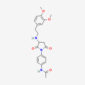 molecular formula C22H25N3O5 B4024849 N-[4-(3-{[2-(3,4-dimethoxyphenyl)ethyl]amino}-2,5-dioxo-1-pyrrolidinyl)phenyl]acetamide 
