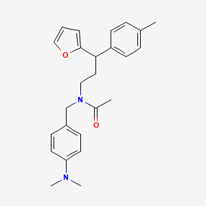 molecular formula C25H30N2O2 B4024854 N-[4-(dimethylamino)benzyl]-N-[3-(2-furyl)-3-(4-methylphenyl)propyl]acetamide 