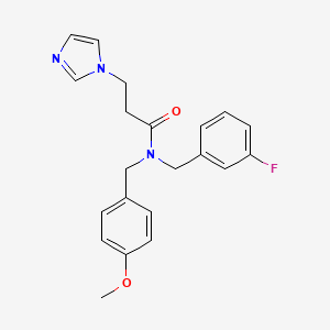 molecular formula C21H22FN3O2 B4024862 N-(3-fluorobenzyl)-3-(1H-imidazol-1-yl)-N-(4-methoxybenzyl)propanamide 
