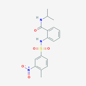molecular formula C17H19N3O5S B4024951 N-isopropyl-2-{[(4-methyl-3-nitrophenyl)sulfonyl]amino}benzamide 