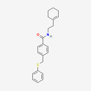 molecular formula C22H25NOS B4024965 N-[2-(1-cyclohexen-1-yl)ethyl]-4-[(phenylthio)methyl]benzamide 