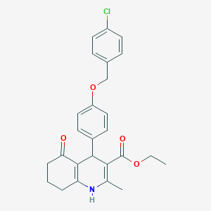 molecular formula C26H26ClNO4 B4025032 ethyl 4-{4-[(4-chlorobenzyl)oxy]phenyl}-2-methyl-5-oxo-1,4,5,6,7,8-hexahydro-3-quinolinecarboxylate 