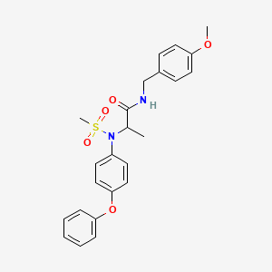 molecular formula C24H26N2O5S B4025046 N-(4-methoxybenzyl)-N~2~-(methylsulfonyl)-N~2~-(4-phenoxyphenyl)alaninamide 