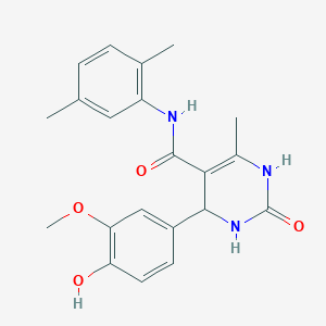 molecular formula C21H23N3O4 B4025081 N-(2,5-dimethylphenyl)-4-(4-hydroxy-3-methoxyphenyl)-6-methyl-2-oxo-3,4-dihydro-1H-pyrimidine-5-carboxamide 