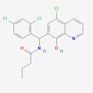 molecular formula C20H17Cl3N2O2 B4025184 N-[(5-chloro-8-hydroxy-7-quinolinyl)(2,4-dichlorophenyl)methyl]butanamide 