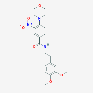molecular formula C21H25N3O6 B4025469 N-[2-(3,4-dimethoxyphenyl)ethyl]-4-morpholin-4-yl-3-nitrobenzamide 
