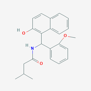 molecular formula C23H25NO3 B4025509 N-[(2-hydroxy-1-naphthyl)(2-methoxyphenyl)methyl]-3-methylbutanamide 