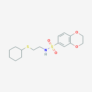 molecular formula C16H23NO4S2 B4025775 N-(2-cyclohexylsulfanylethyl)-2,3-dihydro-1,4-benzodioxine-6-sulfonamide 