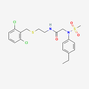 molecular formula C20H24Cl2N2O3S2 B4025932 N~1~-{2-[(2,6-dichlorobenzyl)thio]ethyl}-N~2~-(4-ethylphenyl)-N~2~-(methylsulfonyl)glycinamide 