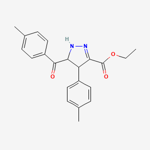 molecular formula C21H22N2O3 B4025962 ethyl 5-(4-methylbenzoyl)-4-(4-methylphenyl)-4,5-dihydro-1H-pyrazole-3-carboxylate 