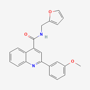 molecular formula C22H18N2O3 B4026055 N-[(FURAN-2-YL)METHYL]-2-(3-METHOXYPHENYL)QUINOLINE-4-CARBOXAMIDE 
