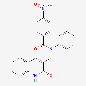 molecular formula C23H17N3O4 B4026145 N-((2-hydroxyquinolin-3-yl)methyl)-4-nitro-N-phenylbenzamide 