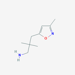 molecular formula C9H16N2O B040262 2,2-Dimethyl-3-(3-methyl-1,2-oxazol-5-yl)propan-1-amine CAS No. 117109-18-9
