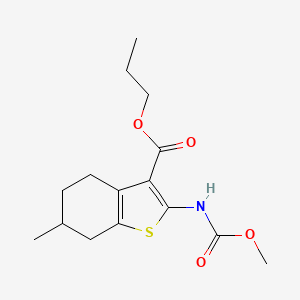 molecular formula C15H21NO4S B4026259 propyl 2-[(methoxycarbonyl)amino]-6-methyl-4,5,6,7-tetrahydro-1-benzothiophene-3-carboxylate 