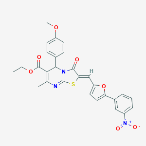 ethyl (2Z)-5-(4-methoxyphenyl)-7-methyl-2-{[5-(3-nitrophenyl)furan-2-yl]methylidene}-3-oxo-2,3-dihydro-5H-[1,3]thiazolo[3,2-a]pyrimidine-6-carboxylate