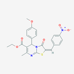 Ethyl 5-(4-methoxyphenyl)-7-methyl-2-(4-nitrobenzylidene)-3-oxo-3,5-dihydro-2H-thiazolo[3,2-a]pyrimidine-6-carboxylate