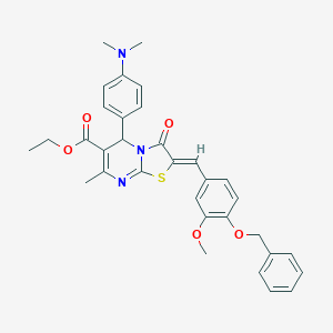 ethyl 2-[4-(benzyloxy)-3-methoxybenzylidene]-5-[4-(dimethylamino)phenyl]-7-methyl-3-oxo-2,3-dihydro-5H-[1,3]thiazolo[3,2-a]pyrimidine-6-carboxylate