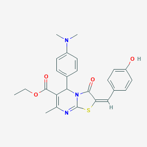 ethyl 5-[4-(dimethylamino)phenyl]-2-(4-hydroxybenzylidene)-7-methyl-3-oxo-2,3-dihydro-5H-[1,3]thiazolo[3,2-a]pyrimidine-6-carboxylate
