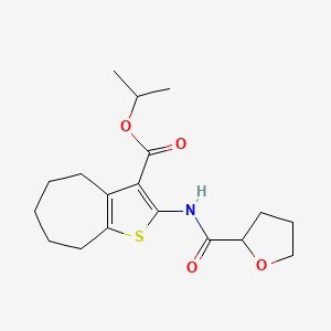 molecular formula C18H25NO4S B4026487 propan-2-yl 2-[(tetrahydrofuran-2-ylcarbonyl)amino]-5,6,7,8-tetrahydro-4H-cyclohepta[b]thiophene-3-carboxylate 