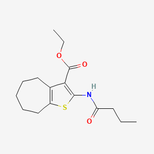 molecular formula C16H23NO3S B4026750 ethyl 2-(butyrylamino)-5,6,7,8-tetrahydro-4H-cyclohepta[b]thiophene-3-carboxylate 