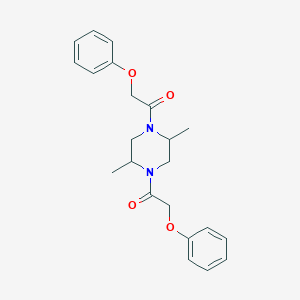 molecular formula C22H26N2O4 B4026878 1,1'-(2,5-Dimethylpiperazine-1,4-diyl)bis(2-phenoxyethanone) 