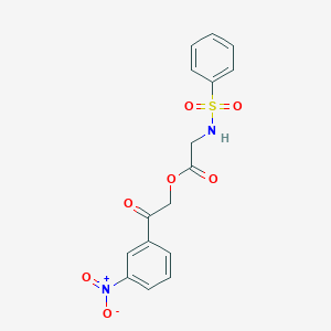 Benzenesulfonylamino-acetic acid 2-(3-nitro-phenyl)-2-oxo-ethyl ester
