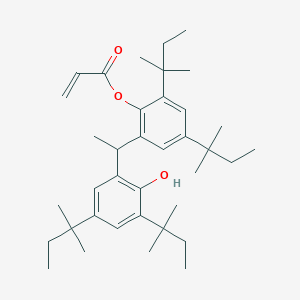 molecular formula C37H56O3 B040270 2-Propenoic acid, 2-[1-[3,5-bis(1,1-dimethylpropyl)-2-hydroxyphenyl]ethyl]-4,6-bis(1,1-dimethylpropyl)phenyl ester CAS No. 123968-25-2