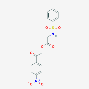 2-(Benzenesulfonamido)acetic acid [2-(4-nitrophenyl)-2-oxoethyl] ester