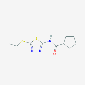 molecular formula C10H15N3OS2 B4027002 N-[5-(ethylsulfanyl)-1,3,4-thiadiazol-2-yl]cyclopentanecarboxamide 