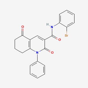 molecular formula C22H17BrN2O3 B4027073 N-(2-bromophenyl)-2,5-dioxo-1-phenyl-1,2,5,6,7,8-hexahydro-3-quinolinecarboxamide 