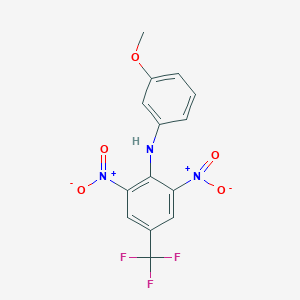 molecular formula C14H10F3N3O5 B402714 N-(3-methoxyphenyl)-2,6-dinitro-4-(trifluoromethyl)aniline 
