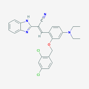 molecular formula C27H24Cl2N4O B402718 2-(1H-benzimidazol-2-yl)-3-[2-[(2,4-dichlorobenzyl)oxy]-4-(diethylamino)phenyl]acrylonitrile 