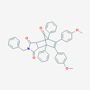 molecular formula C42H33NO5 B402720 2-benzyl-5,6-bis(4-methoxyphenyl)-4,7-diphenyl-3a,4,7,7a-tetrahydro-1H-4,7-methanoisoindole-1,3,8(2H)-trione 