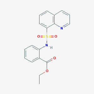 molecular formula C18H16N2O4S B4027213 ETHYL 2-(QUINOLINE-8-SULFONAMIDO)BENZOATE 