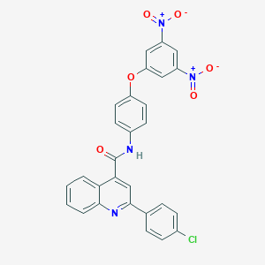 molecular formula C28H17ClN4O6 B402722 N-(4-{3,5-bisnitrophenoxy}phenyl)-2-(4-chlorophenyl)-4-quinolinecarboxamide 