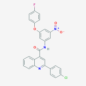 molecular formula C28H17ClFN3O4 B402724 2-(4-chlorophenyl)-N-{3-(4-fluorophenoxy)-5-nitrophenyl}-4-quinolinecarboxamide 