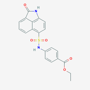 molecular formula C20H16N2O5S B402726 Ethyl 4-{[(2-oxo-1,2-dihydrobenzo[cd]indol-6-yl)sulfonyl]amino}benzoate 