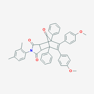 molecular formula C43H35NO5 B402731 4-(2,4-Dimethylphenyl)-8,9-bis(4-methoxyphenyl)-1,7-diphenyl-4-azatricyclo[5.2.1.0~2,6~]dec-8-ene-3,5,10-trione 