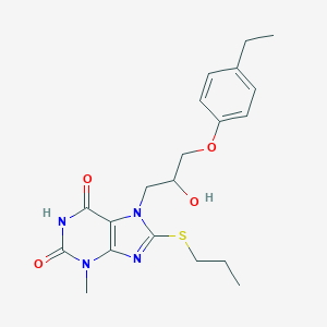 molecular formula C20H26N4O4S B402732 7-[3-(4-Ethylphenoxy)-2-hydroxypropyl]-3-methyl-8-propylsulfanylpurine-2,6-dione CAS No. 313470-65-4